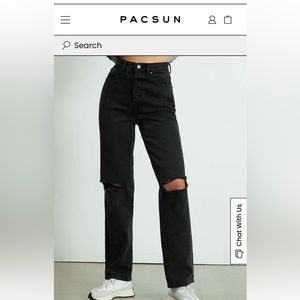 PacSun Eco Black Distressed Dad Jeans